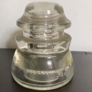 1945 Clear HEMINGRAY No 45 MADE IN U.S.A. Vintage Telephone GLASS INSULATOR